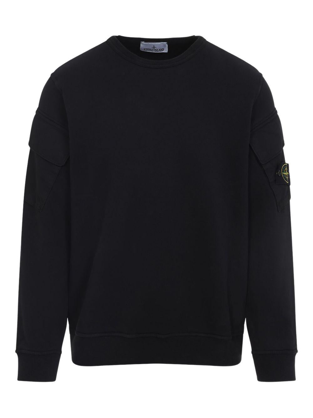 STONE ISLAND Felpa girocollo con patch logo<BR/> 