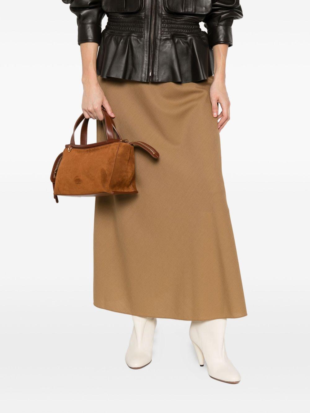 WANDLER Borsa Ida in suede e pelle marrone 