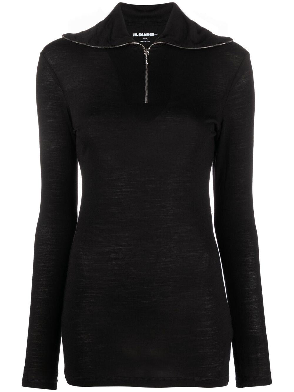 JIL SANDER Top a maniche lunghe con zip 