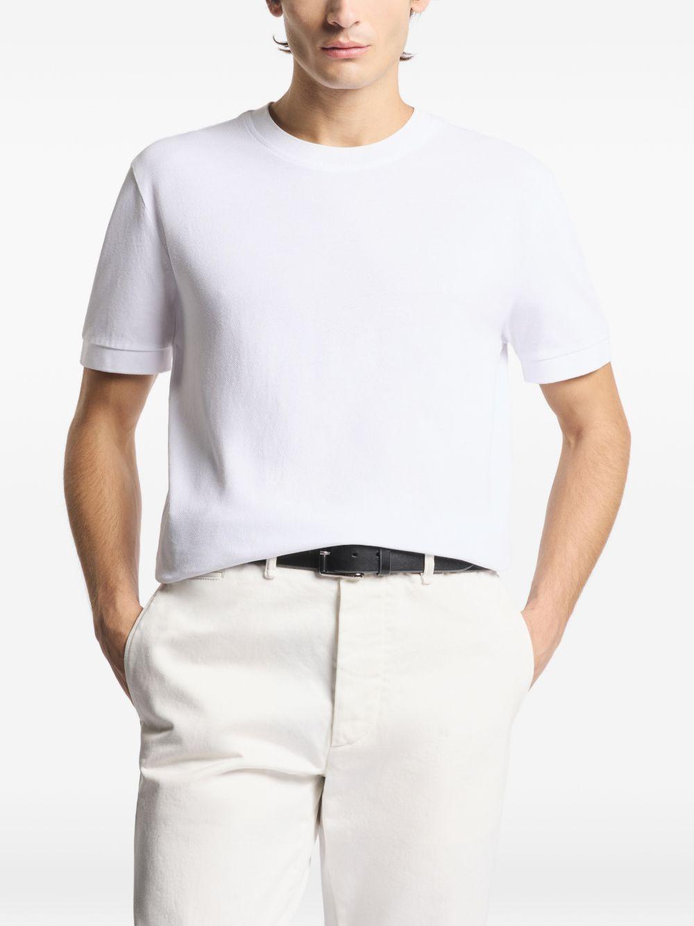 FAY T-shirt in cotone bianco a maniche corte girocollo 