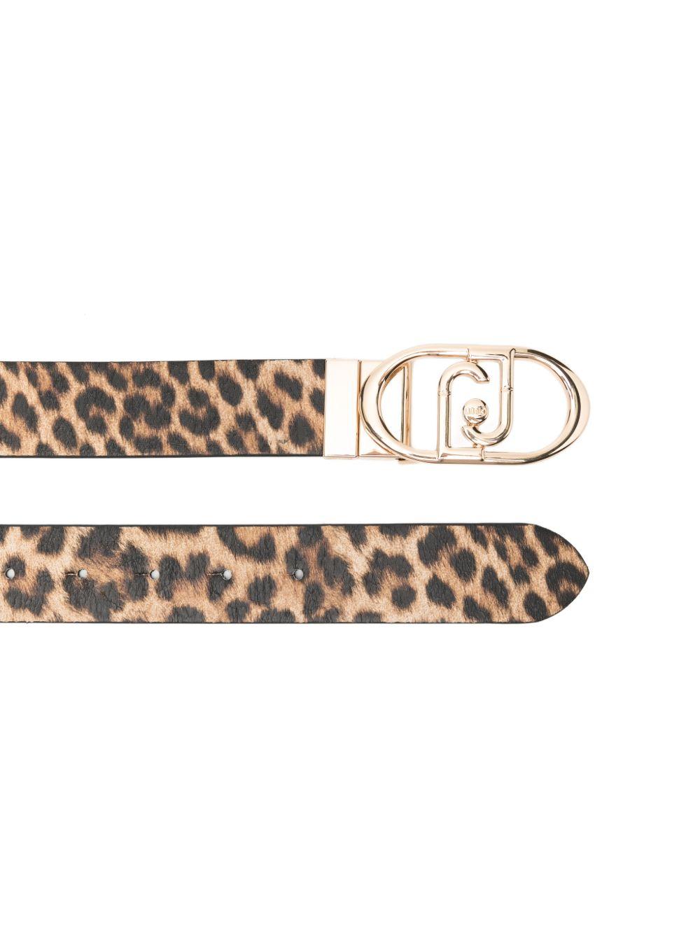 LIUJO Cintura con stampa animalier con fibbia logo 
