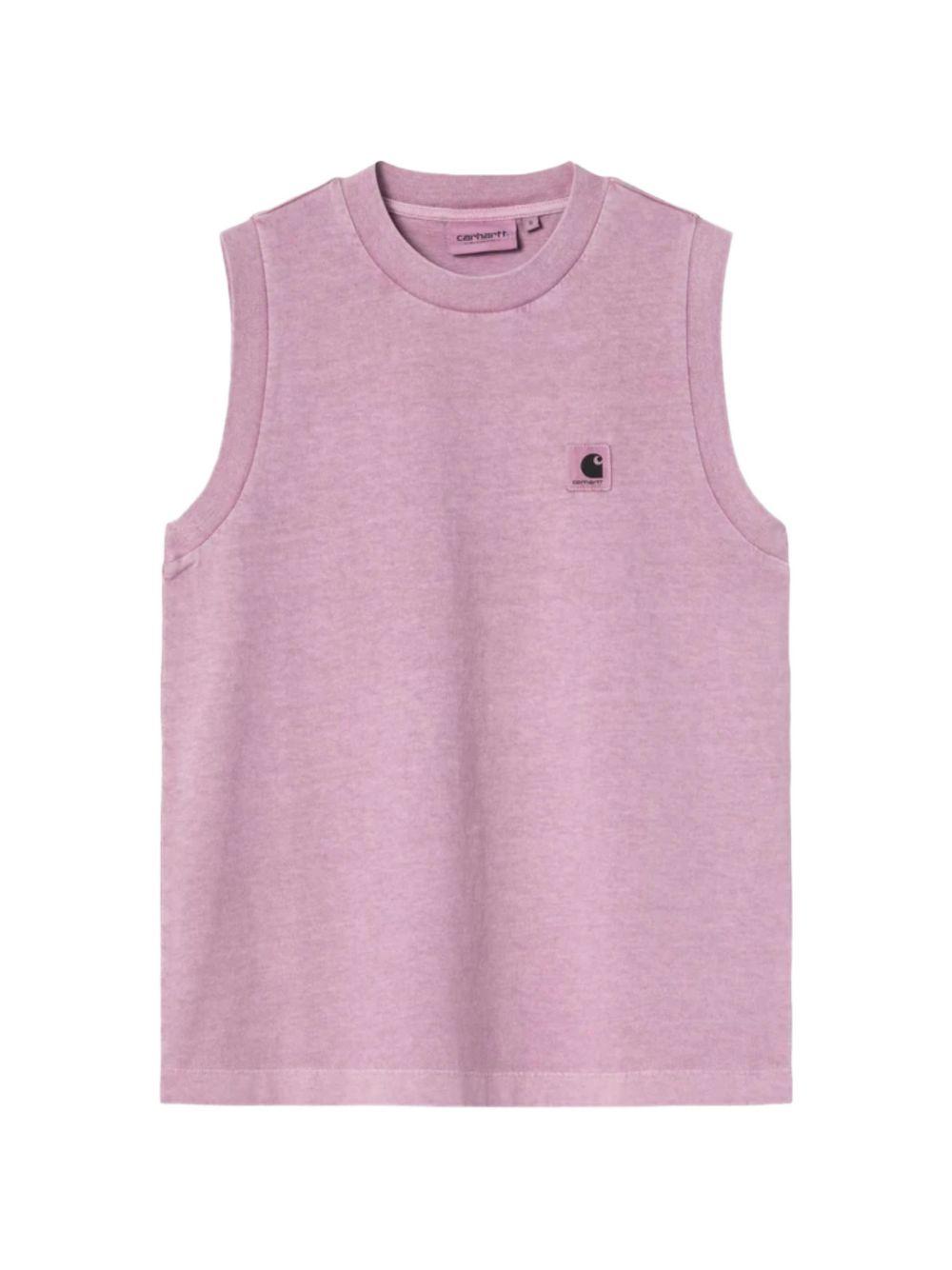 CARHARTT WIP T-shirt rosa senza maniche con logo 