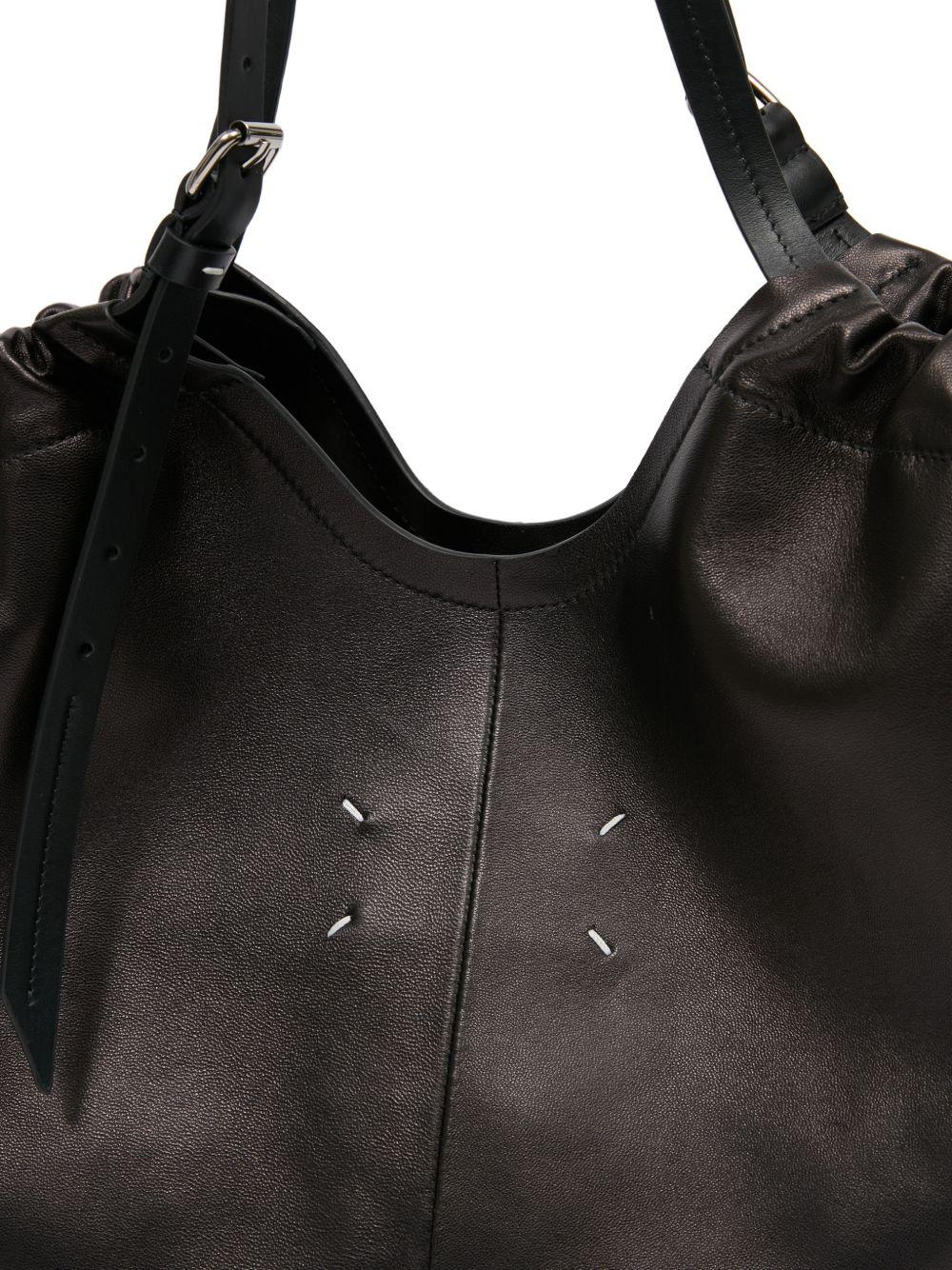 MAISON MARGIELA Borsa tote nera con coulisse 