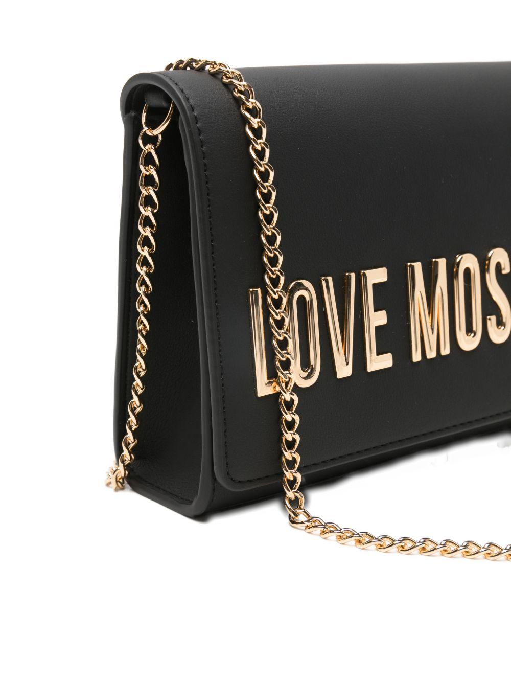LOVE MOSCHINO Borsa nera con tracolla a catenina 