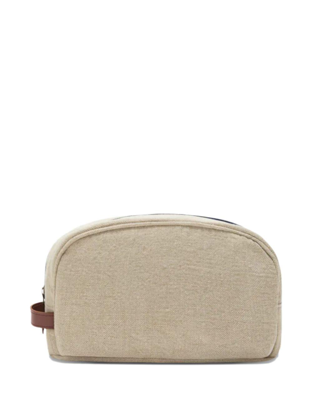 MC2 SAINT BARTH Beauty case Westwood in lino beige con logo 