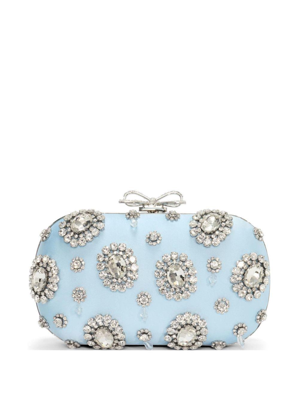 SELF PORTRAIT Pochette celeste rigida con gioielli argento 