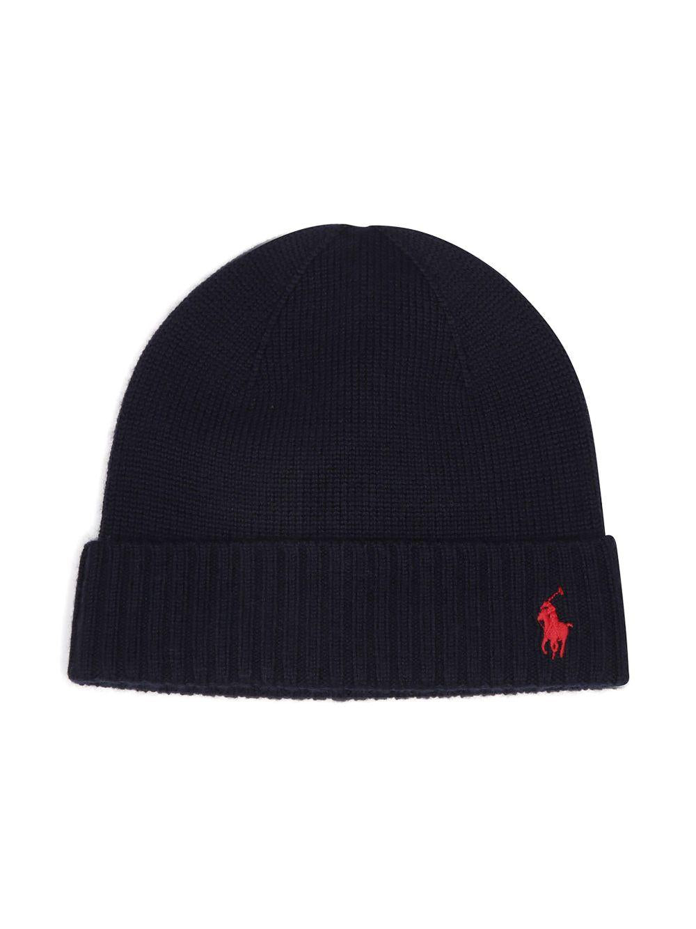 POLO RALPH LAUREN Cappello blu navy con motivo Polo Pony 
