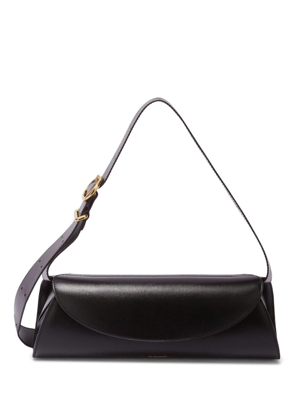 JIL SANDER Borsa 'Cannolo' in pelle nera 