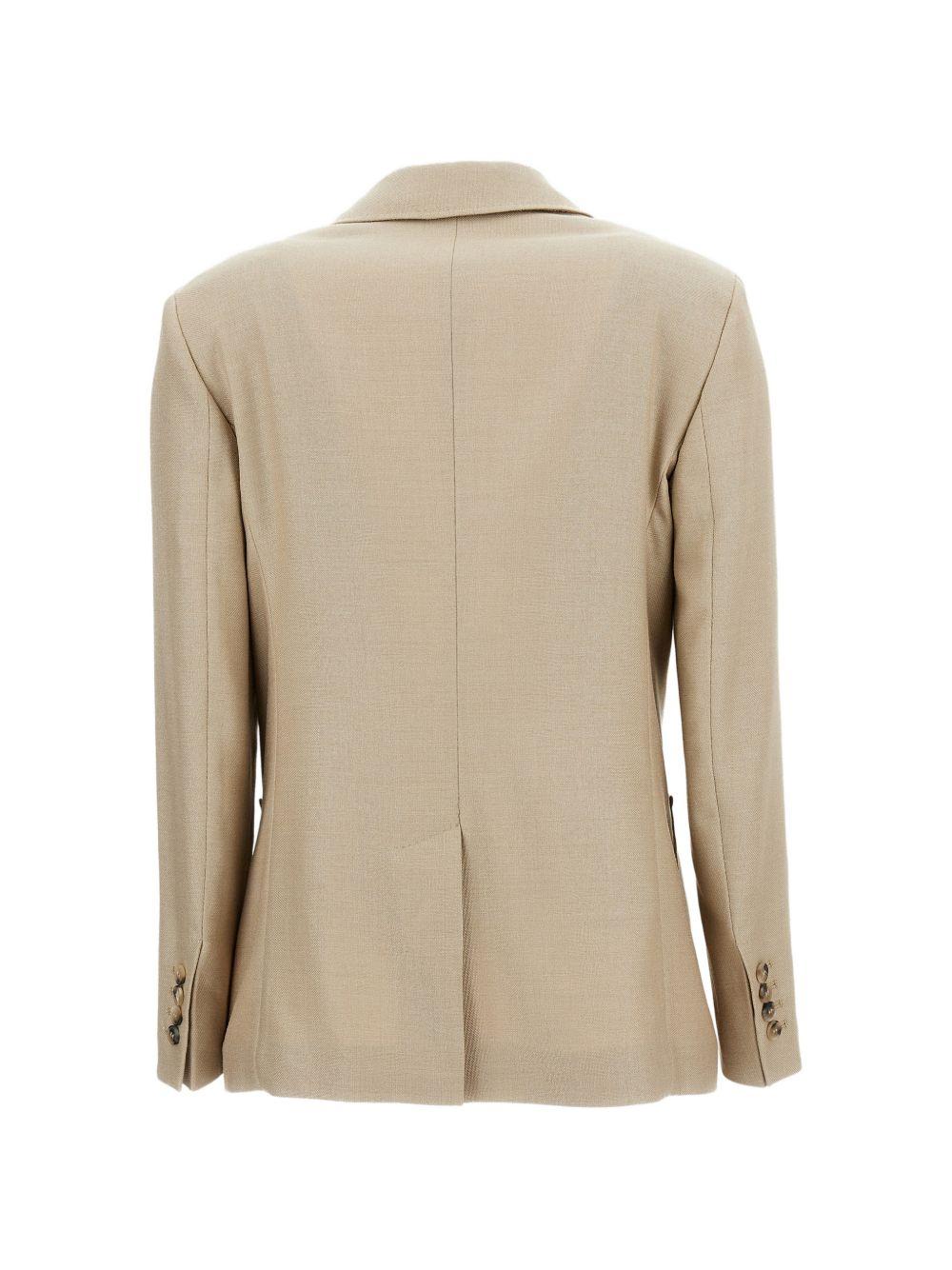 MAX MARA Giacca Pesche beige in lana e seta 