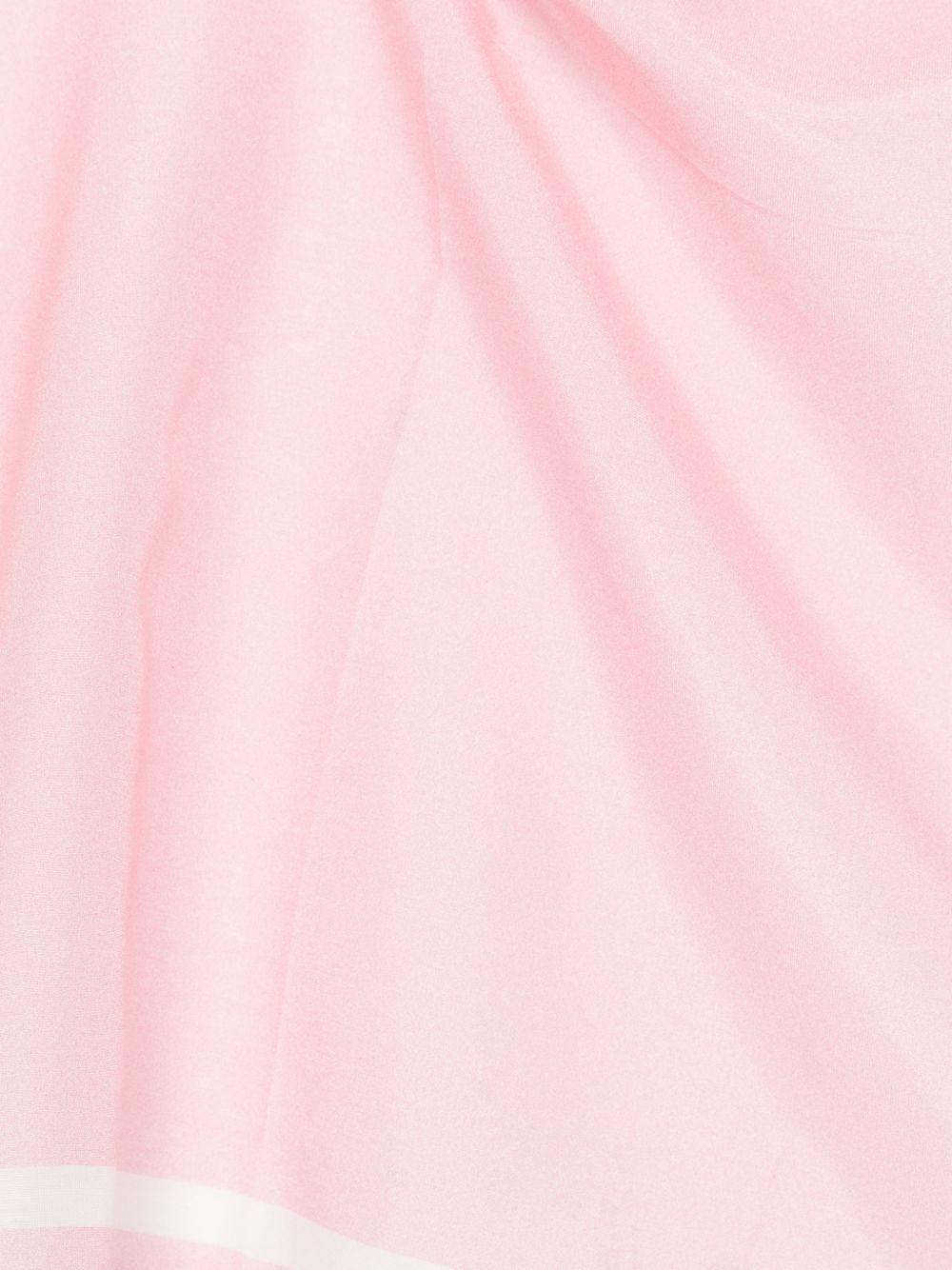 AUTRY Foulard rosa chiaro con logo cucito in cotone e seta 