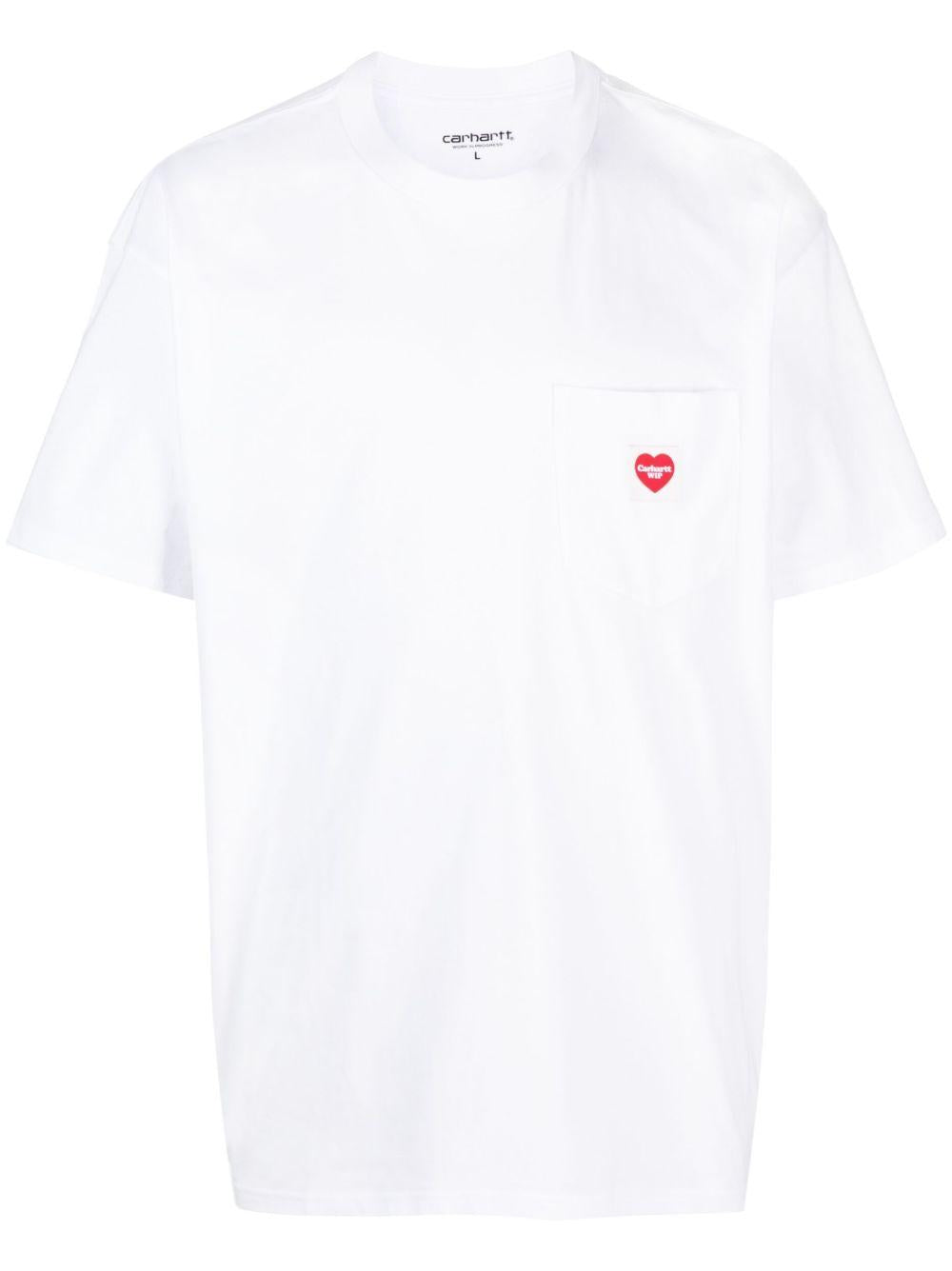 cotton T shirt pocket heart logo