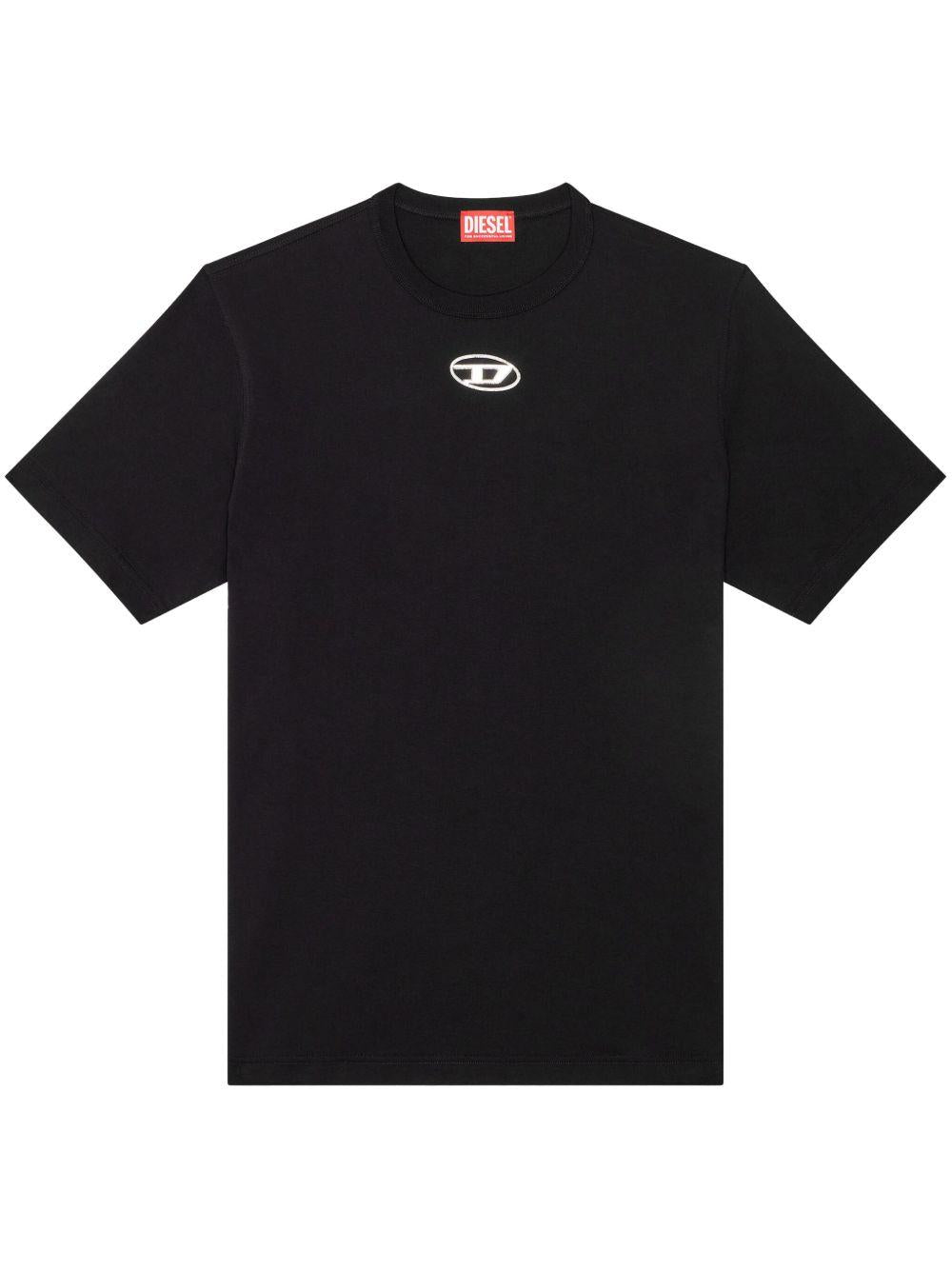 DIESEL T-shirt in cotone nera con logo 