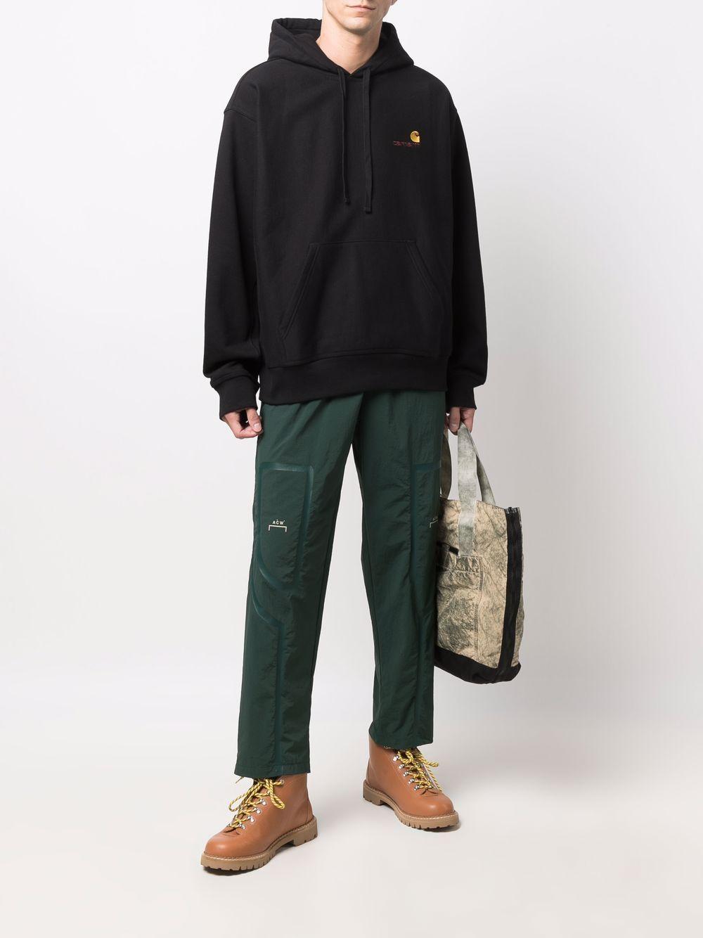 CARHARTT WIP Felpa in cotone  nero con logo ricamato frontale 