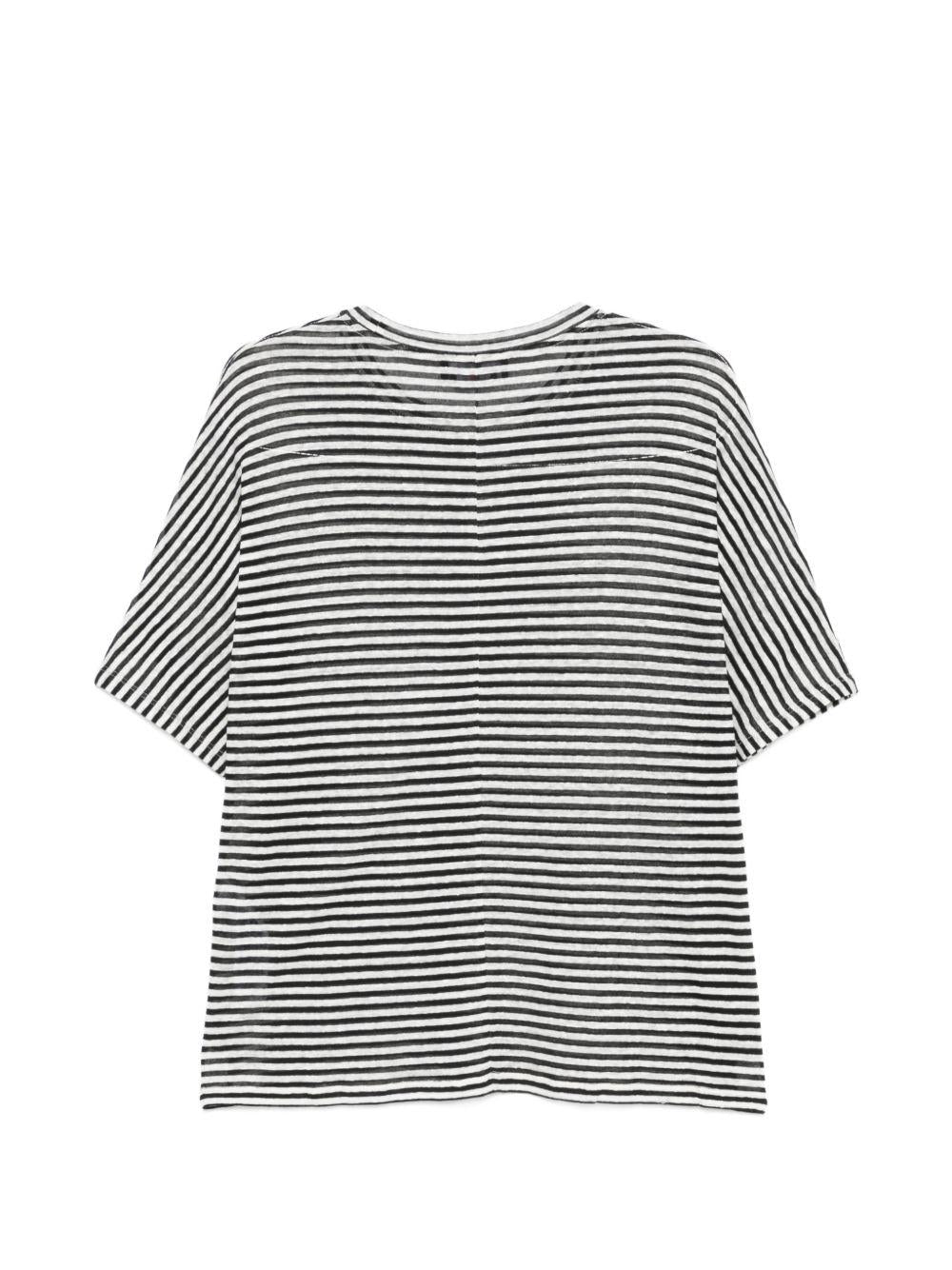 PEUTEREY T-shirt a maniche corte Costantine a righe bianche e nere 