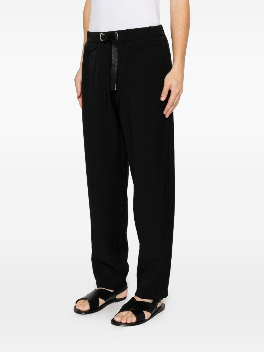 WHITE SAND Pantaloni neri con coulisse in vita 