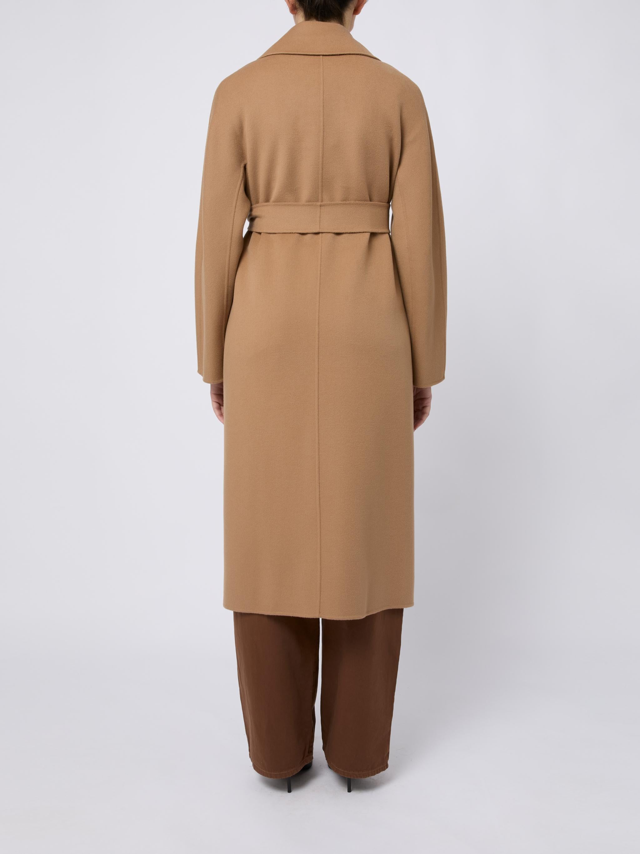MAX MARA STUDIO Cappotto lungo Cles con cintura in vita cammello 