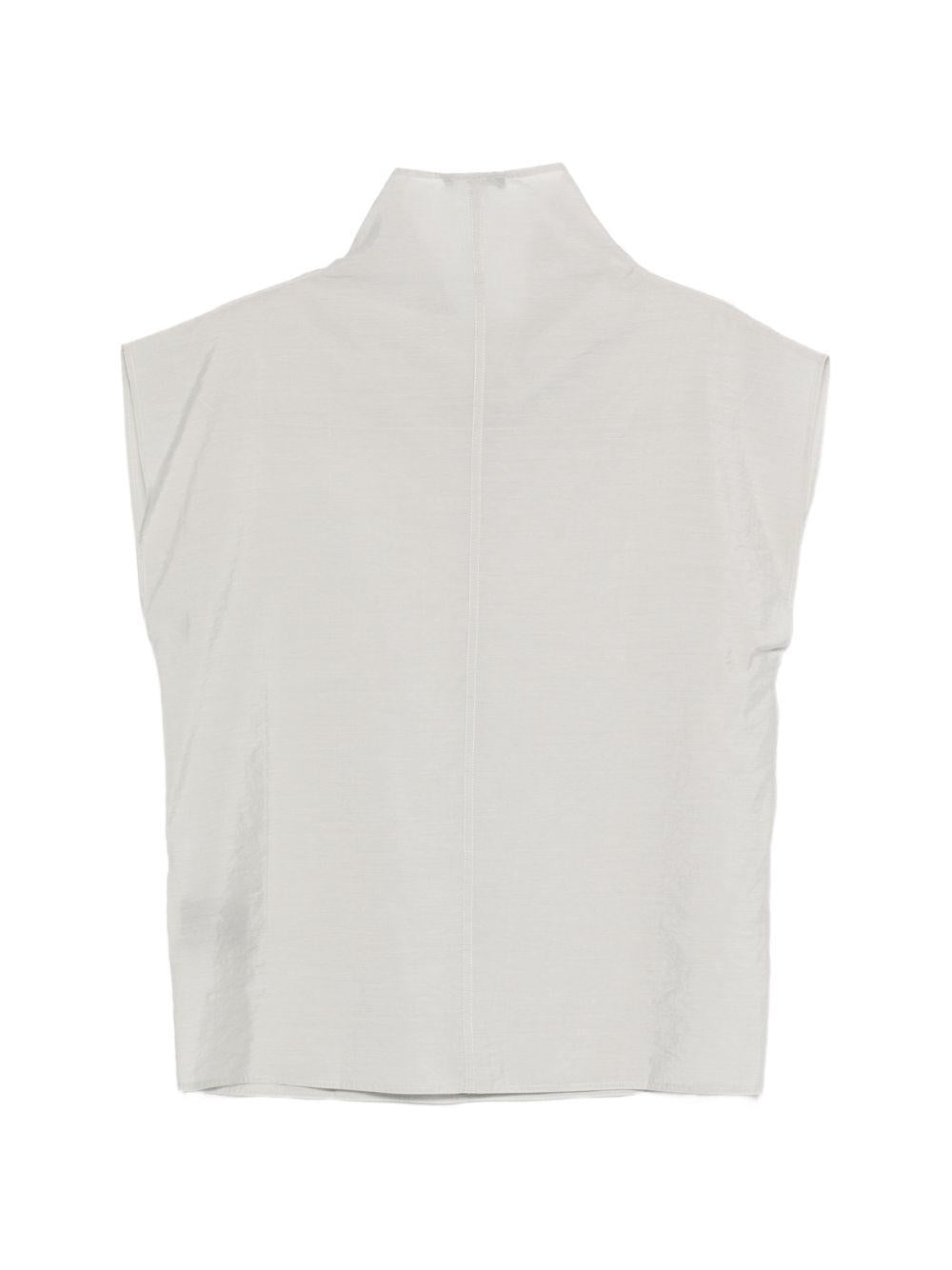 SOEUR Top Izumi in cotone grigio senza maniche a collo alto 