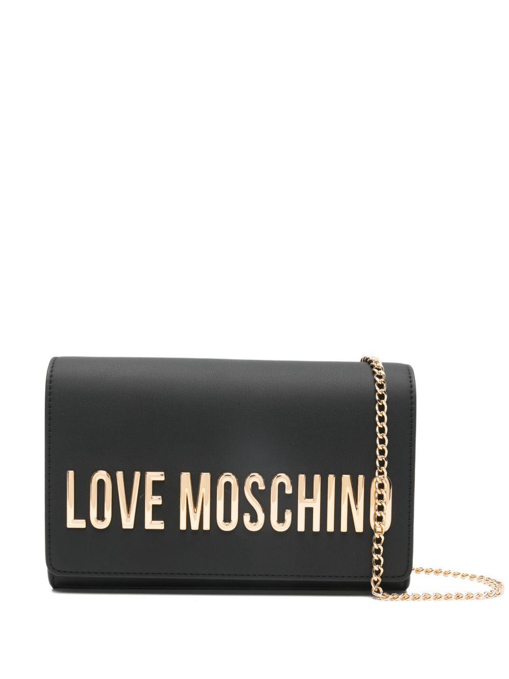 LOVE MOSCHINO Borsa nera con tracolla a catenina 