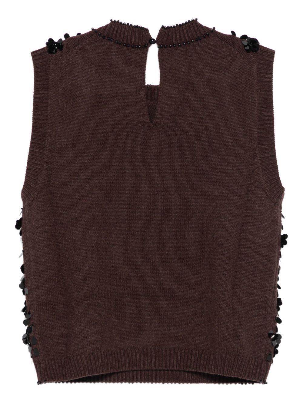 SEMICOUTURE Gilet in maglia con paillettes 