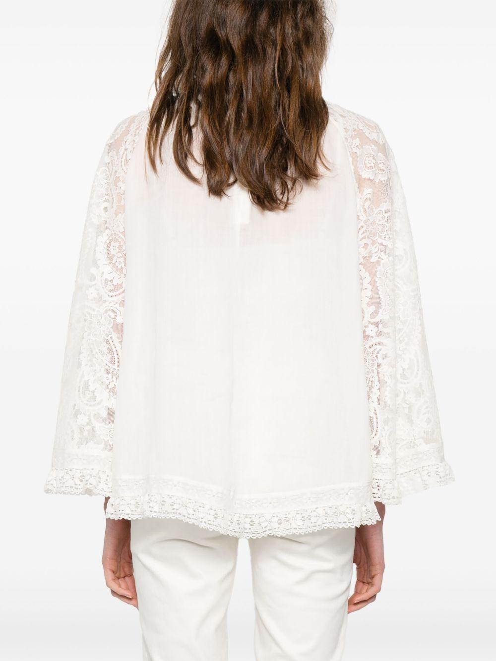 ZIMMERMANN Blusa 'Ascension' in pizzo bianca 