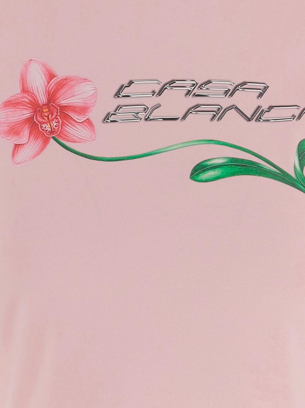 CASABLANCA T-shirt in cotone rosa 