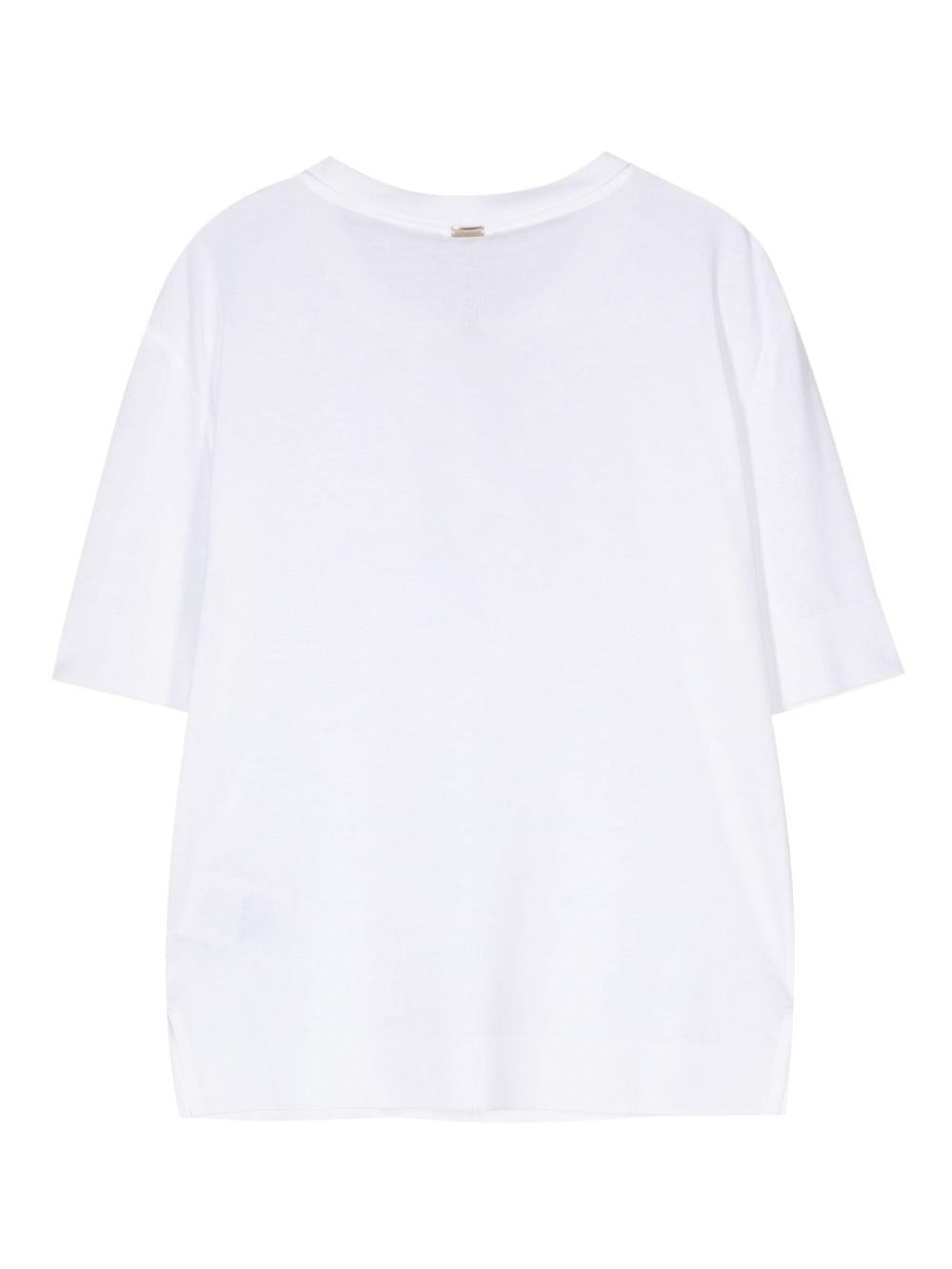 HERNO T-shirt bianca con maniche a 3/4 