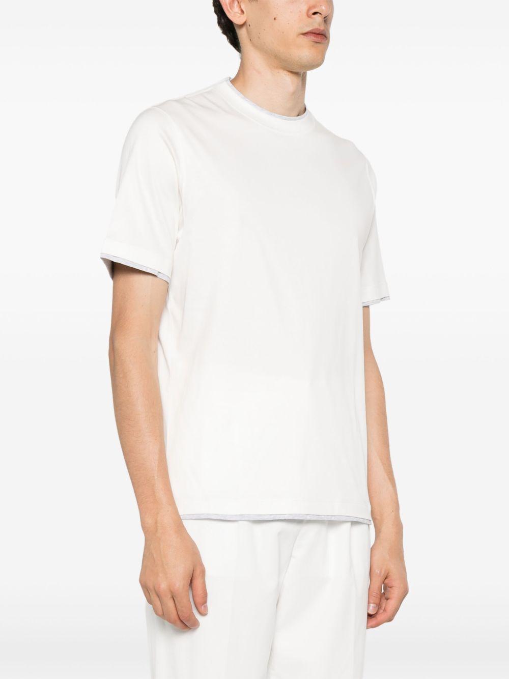 BRUNELLO CUCINELLI T-shirt girocollo in cotone bianco 