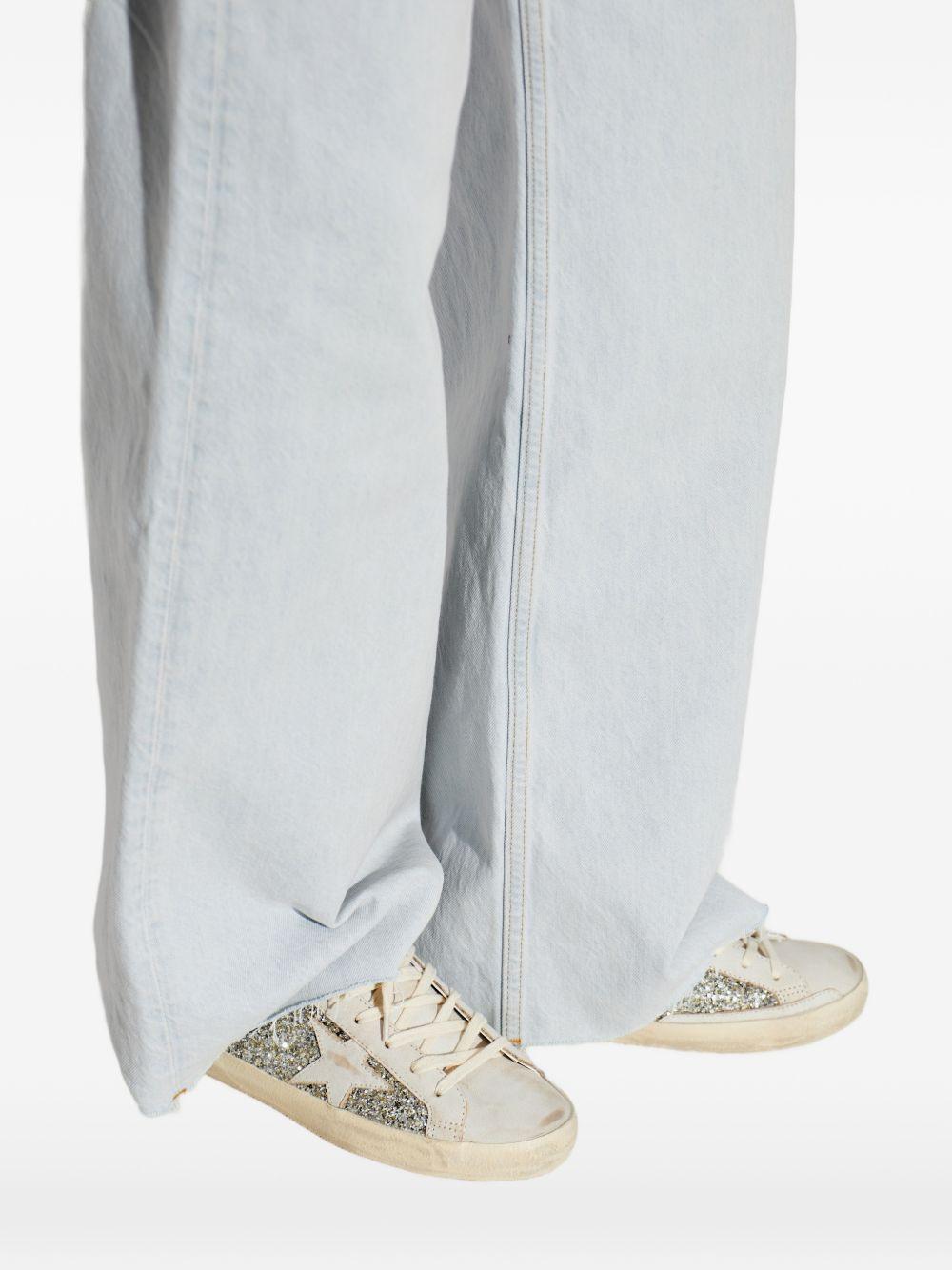 GOLDEN GOOSE Sneakers Super-Star in pelle e glitter 