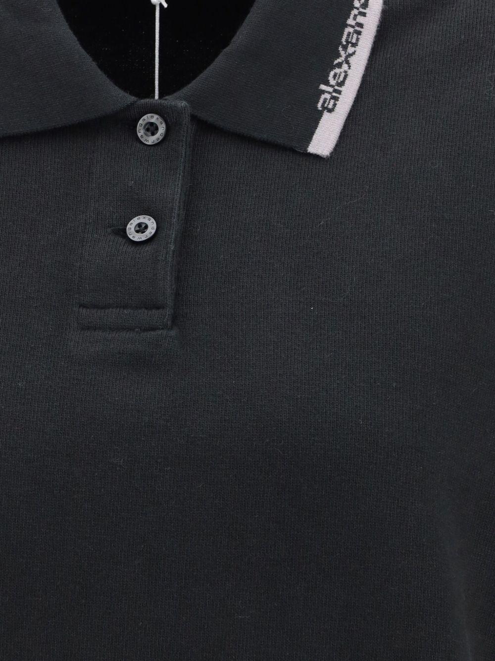 ALEXANDER WANG Abito corto nero con colletto polo 