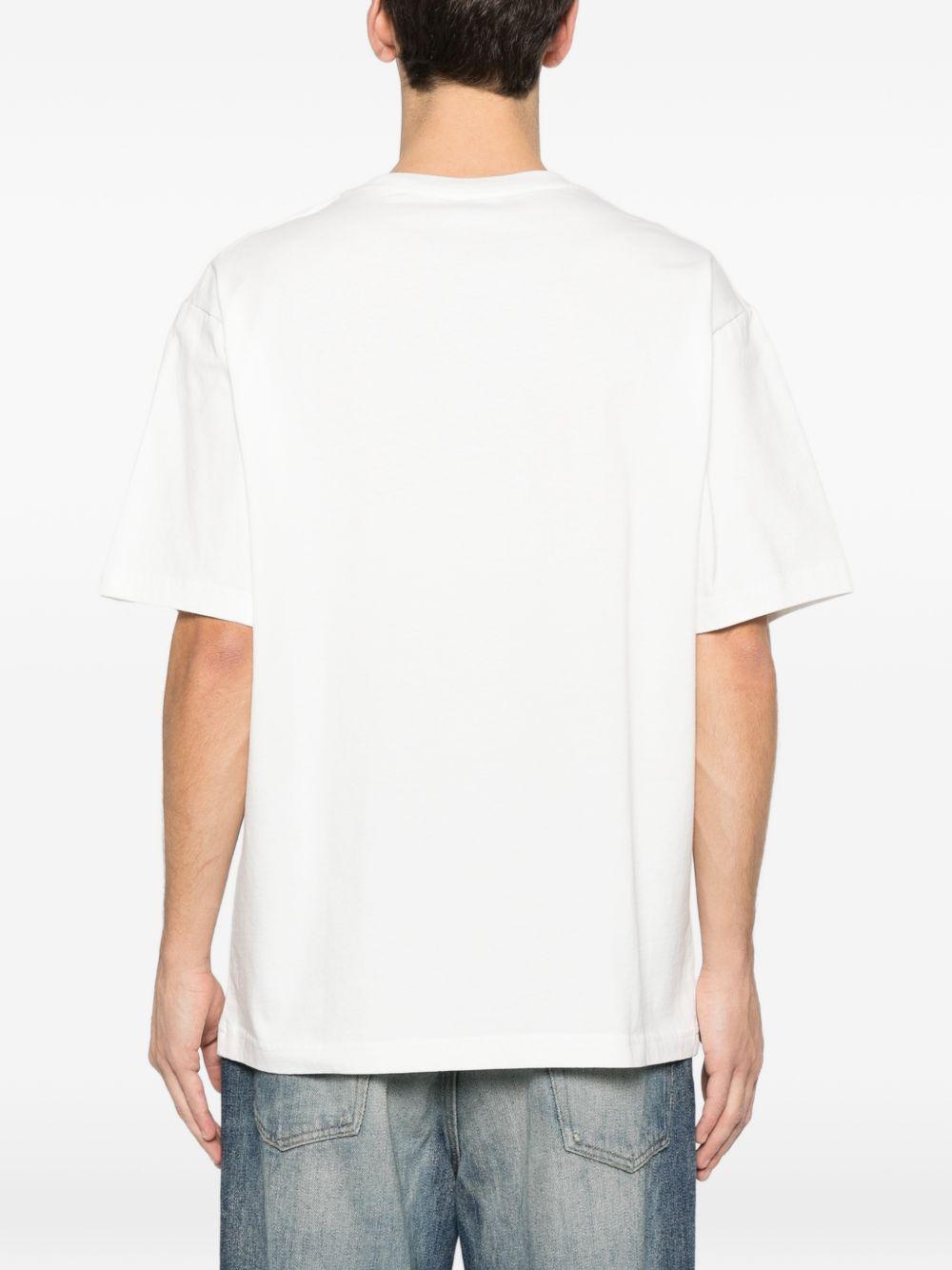 KENZO T-shirt in cotone bianco con stampa 