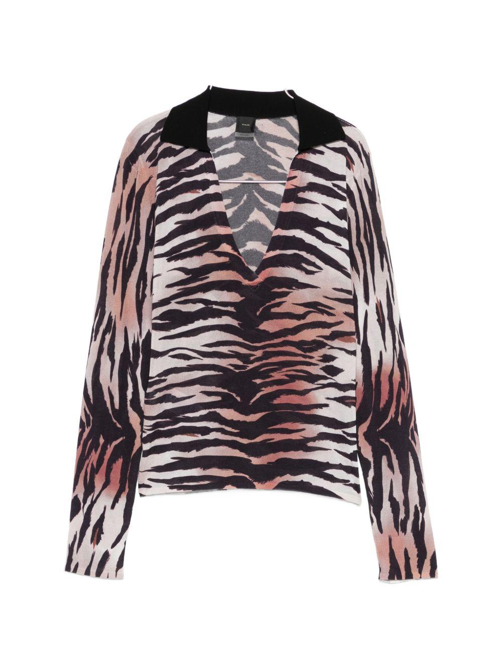 PINKO Camicia Erosione con stampa zebrata 