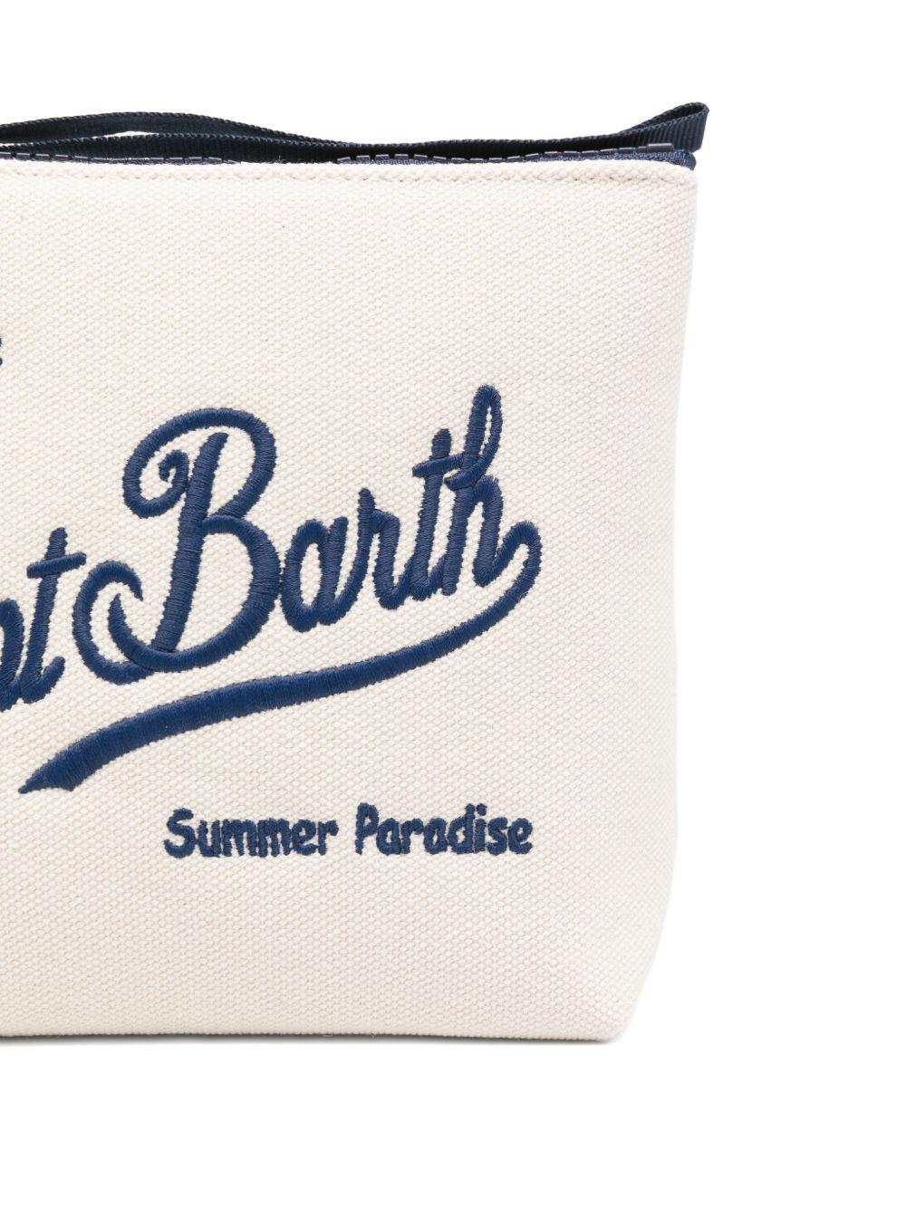 MC2 SAINT BARTH Pochette Aline Canvas avorio e blu 