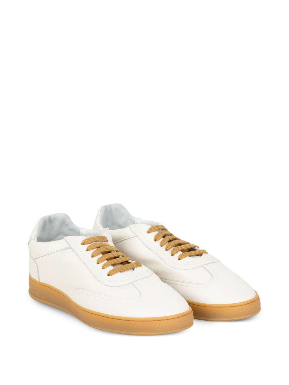 SOLDINI 80 Sneakers Vieste in pelle bianca e dettagli cuoio 