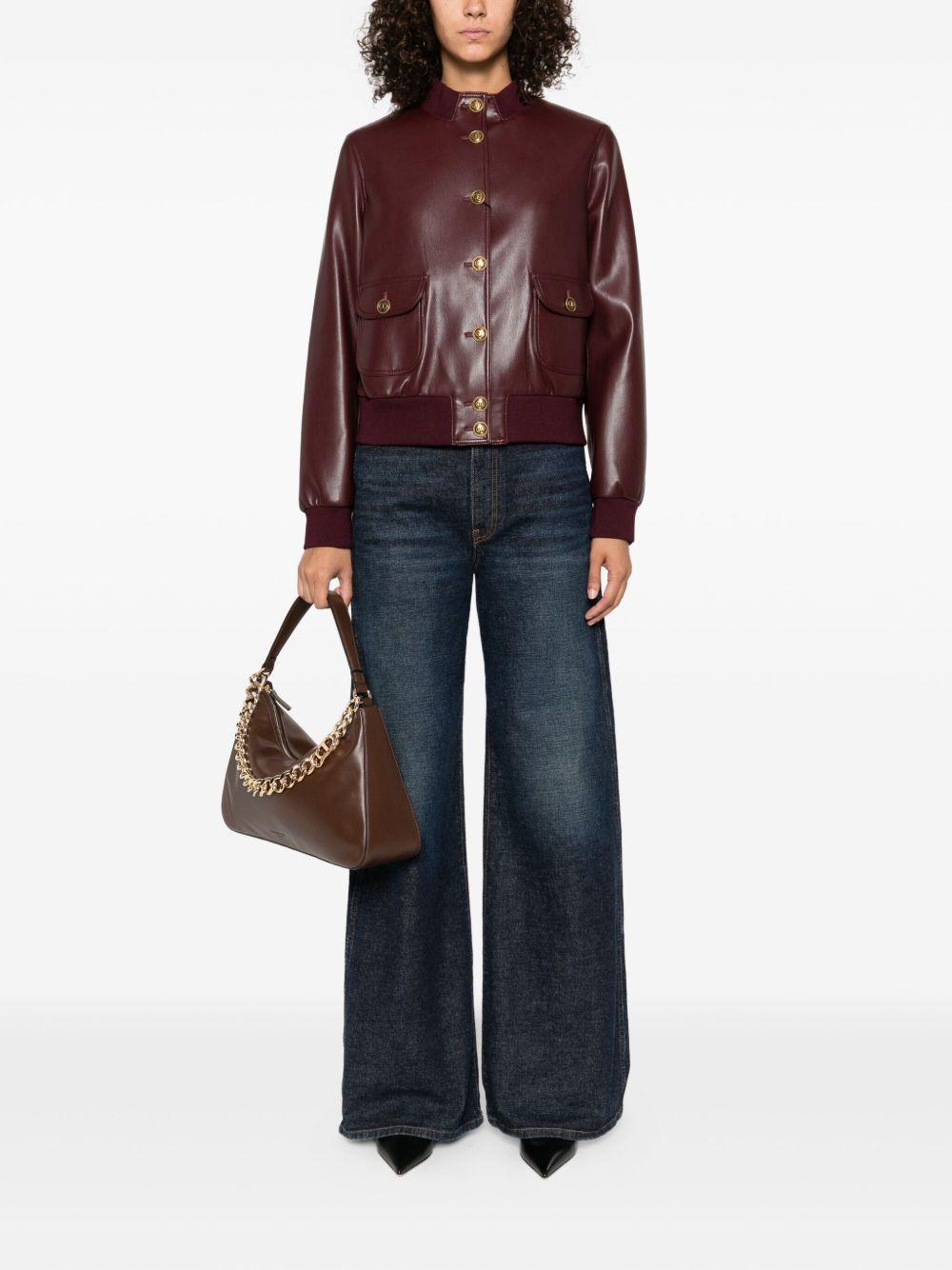 TWINSET Giacca in ecopelle burgundy con tasche 