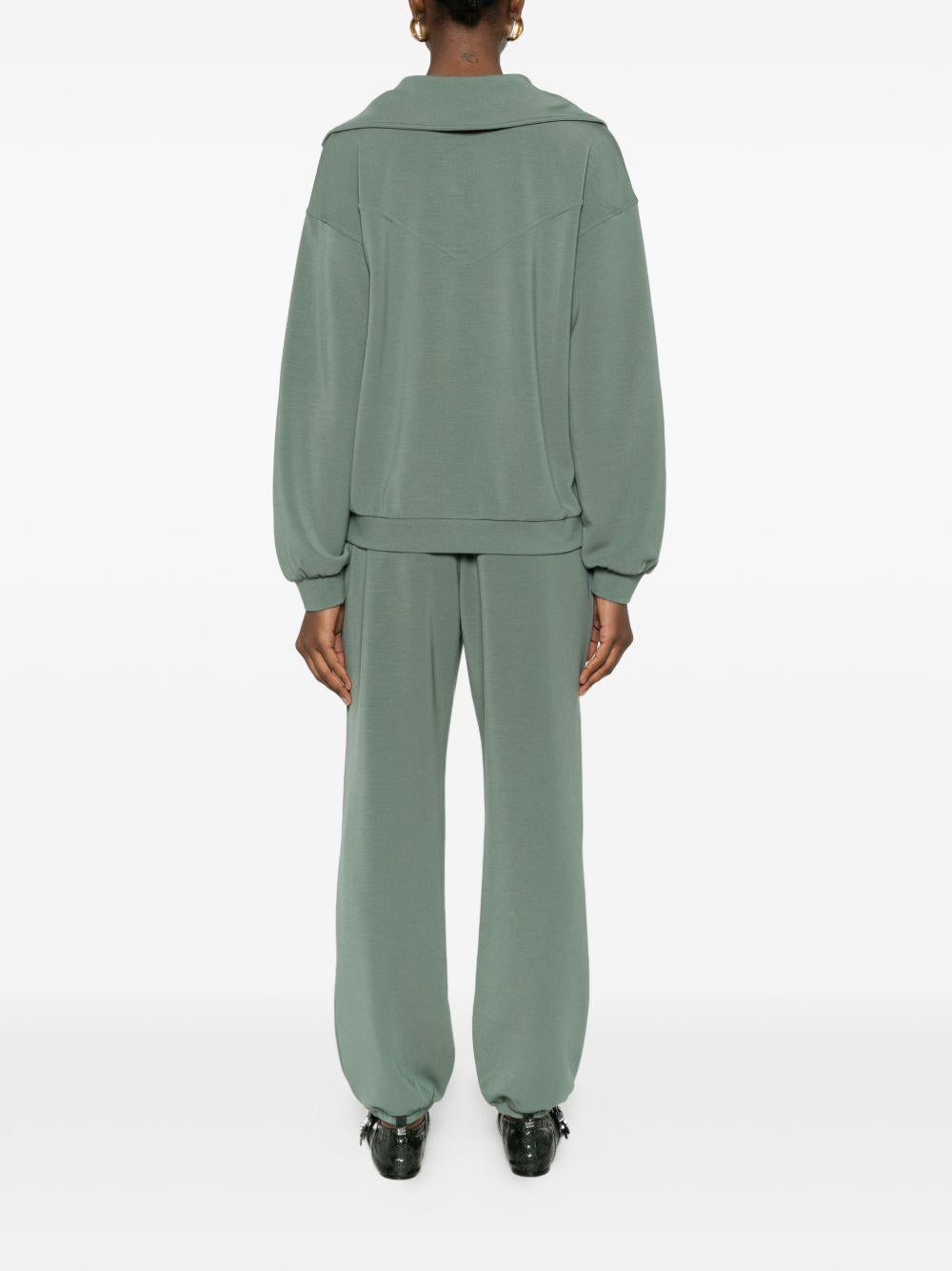 LIUJO Felpa con zip verde muschio 