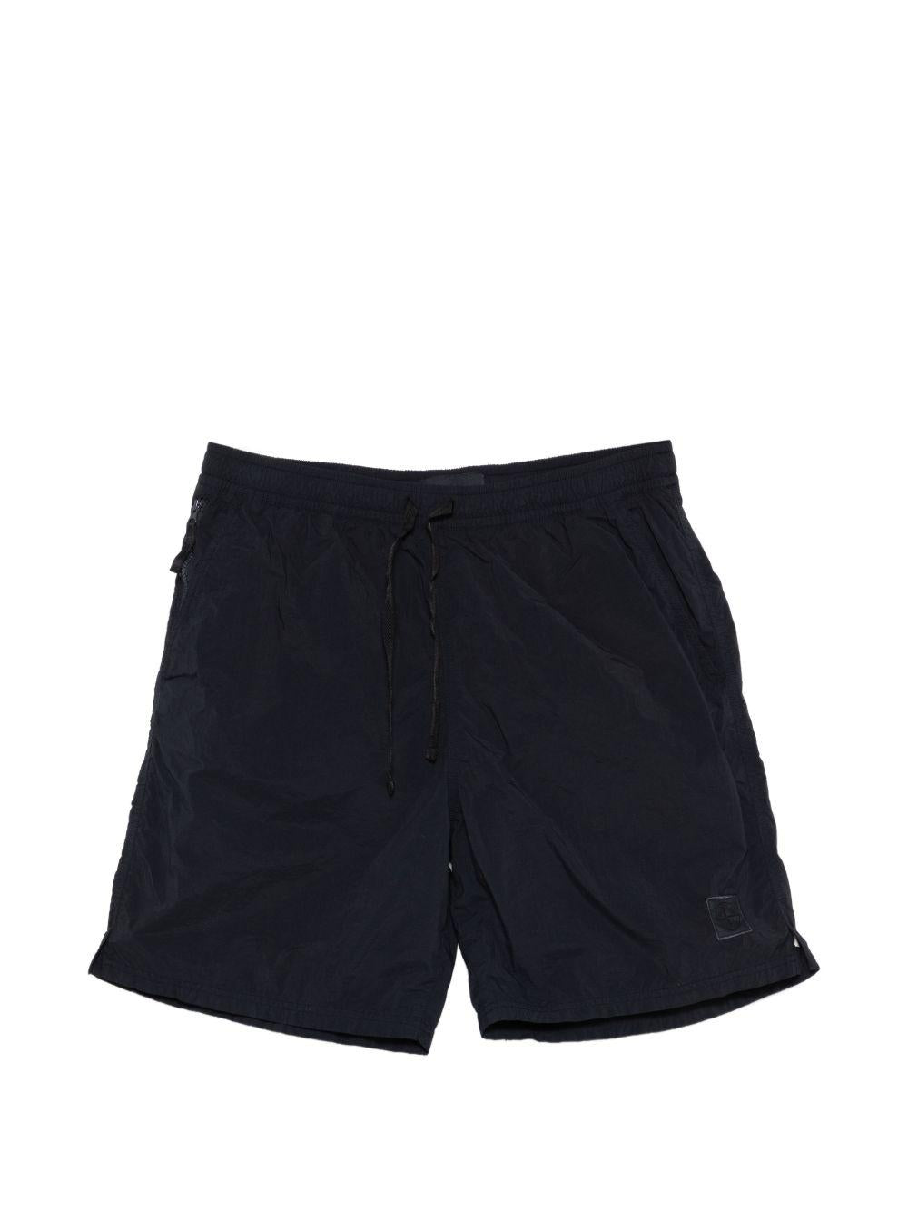 STONE ISLAND Shorts neri con logo 