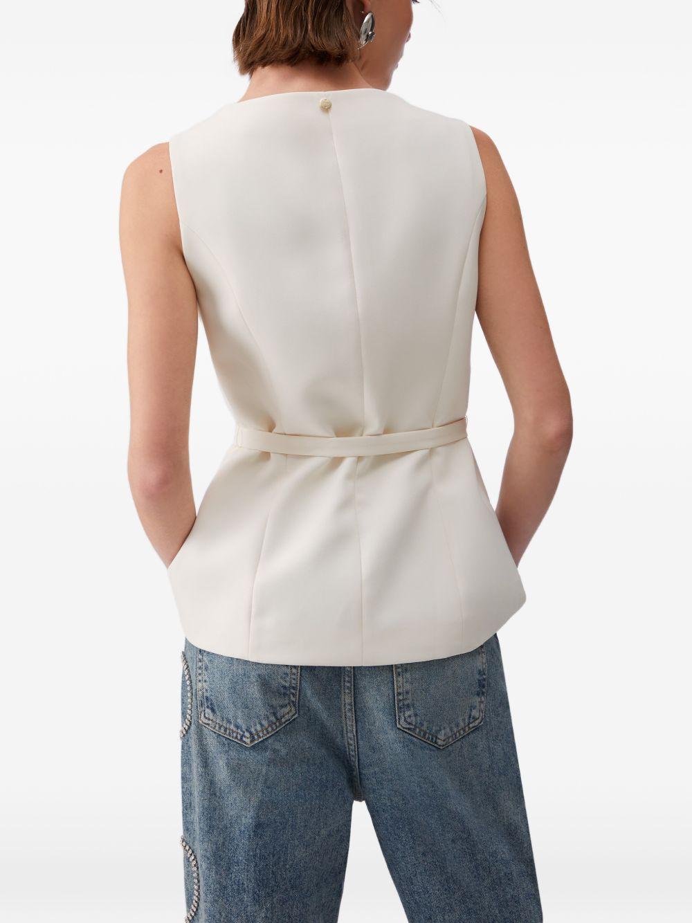 LIUJO Gilet panna con cintura in vita 