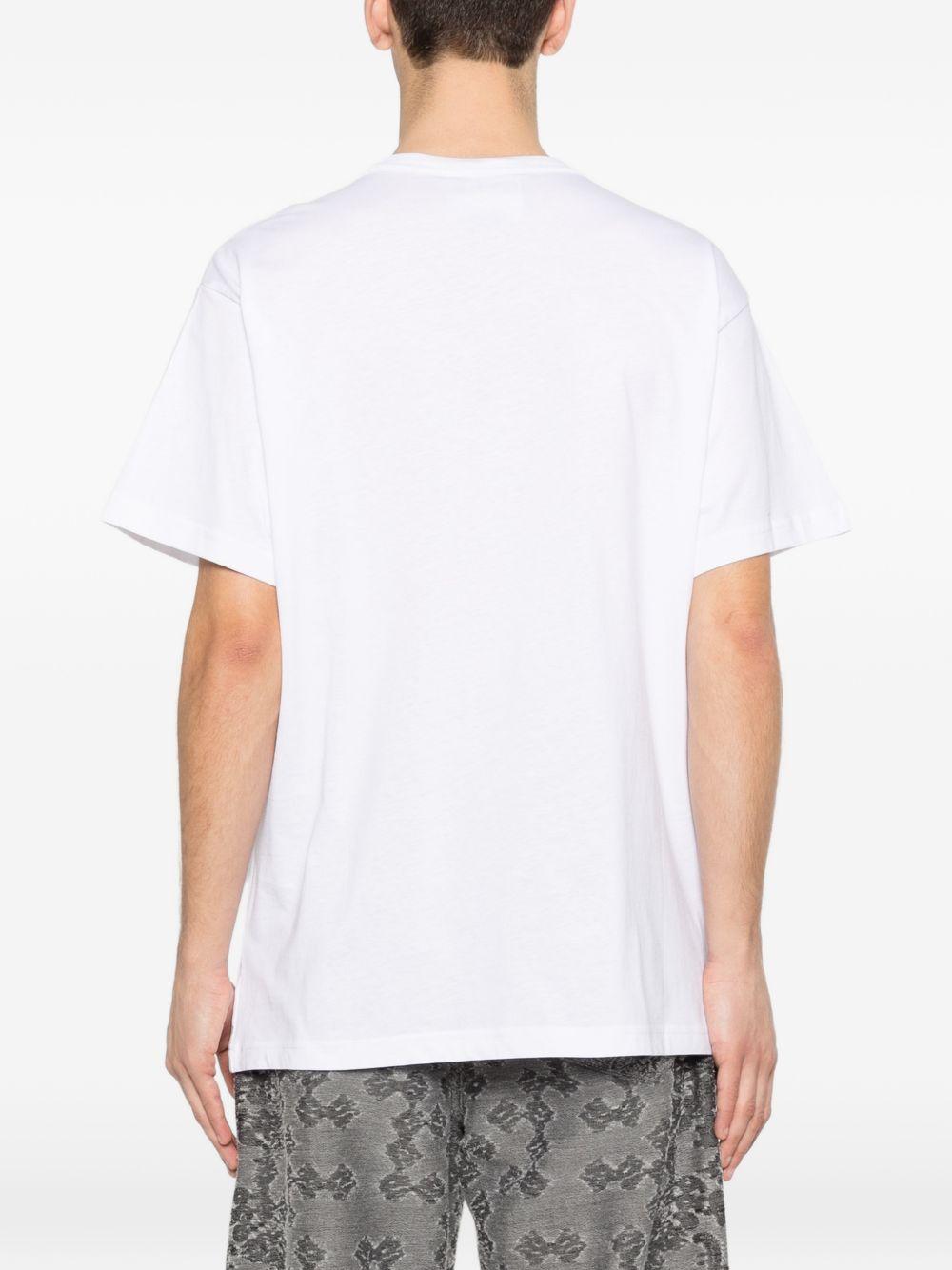 VERSACE JEANS COUTURE T-shirt in cotone bianco con stampa 