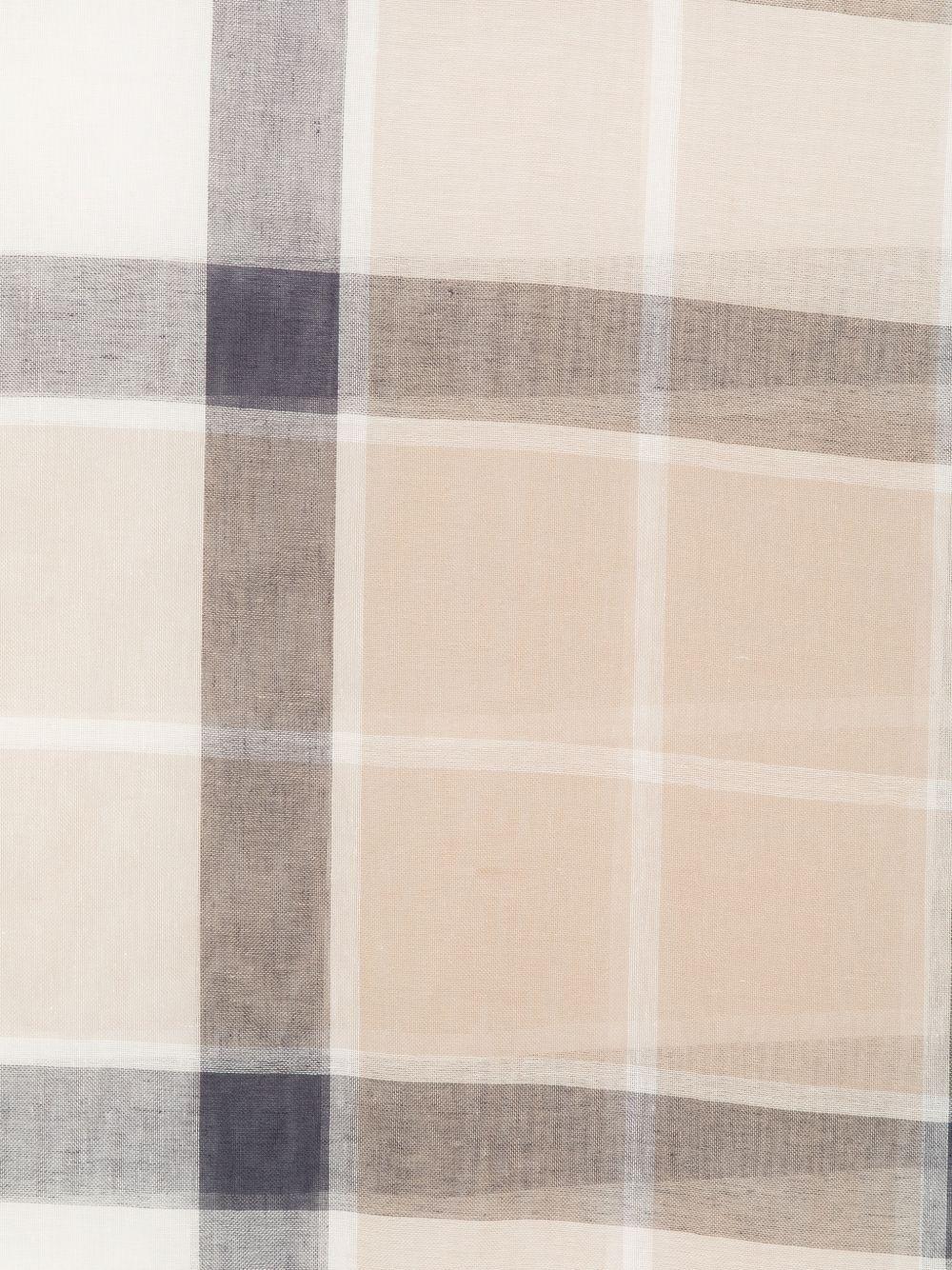 BARBOUR Sciarpa leggera in cotone misto lino a quadri 
