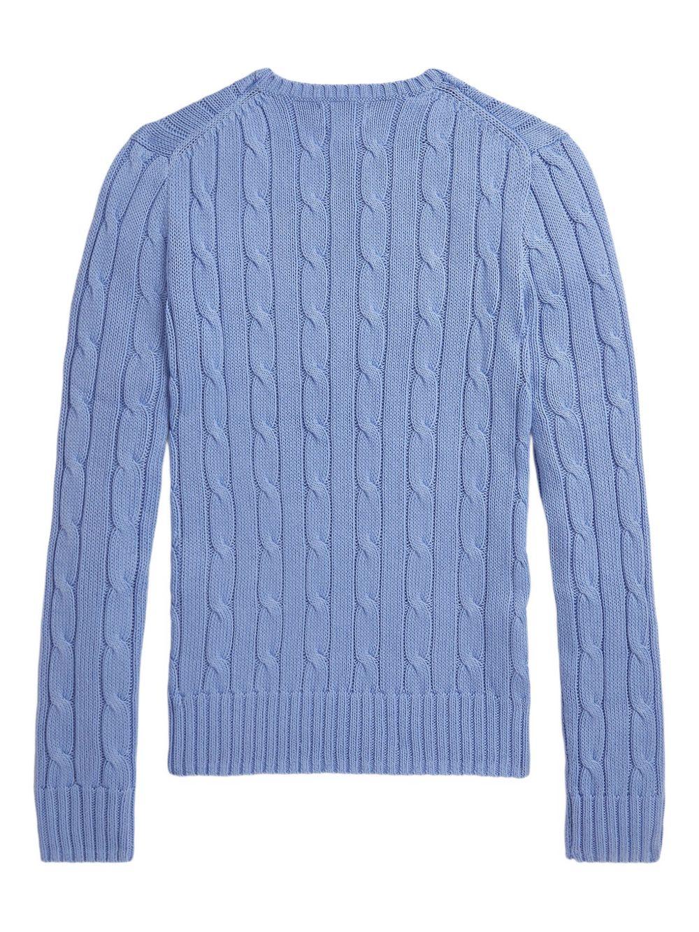 POLO RALPH LAUREN Maglia a trecce girocollo indaco 