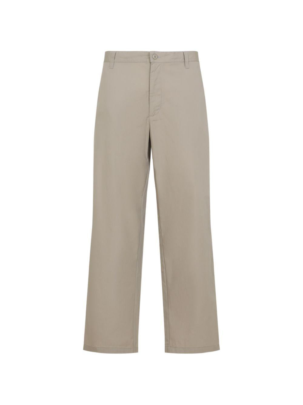 CARHARTT WIP Pantaloni svasati in cotone beige con logo 