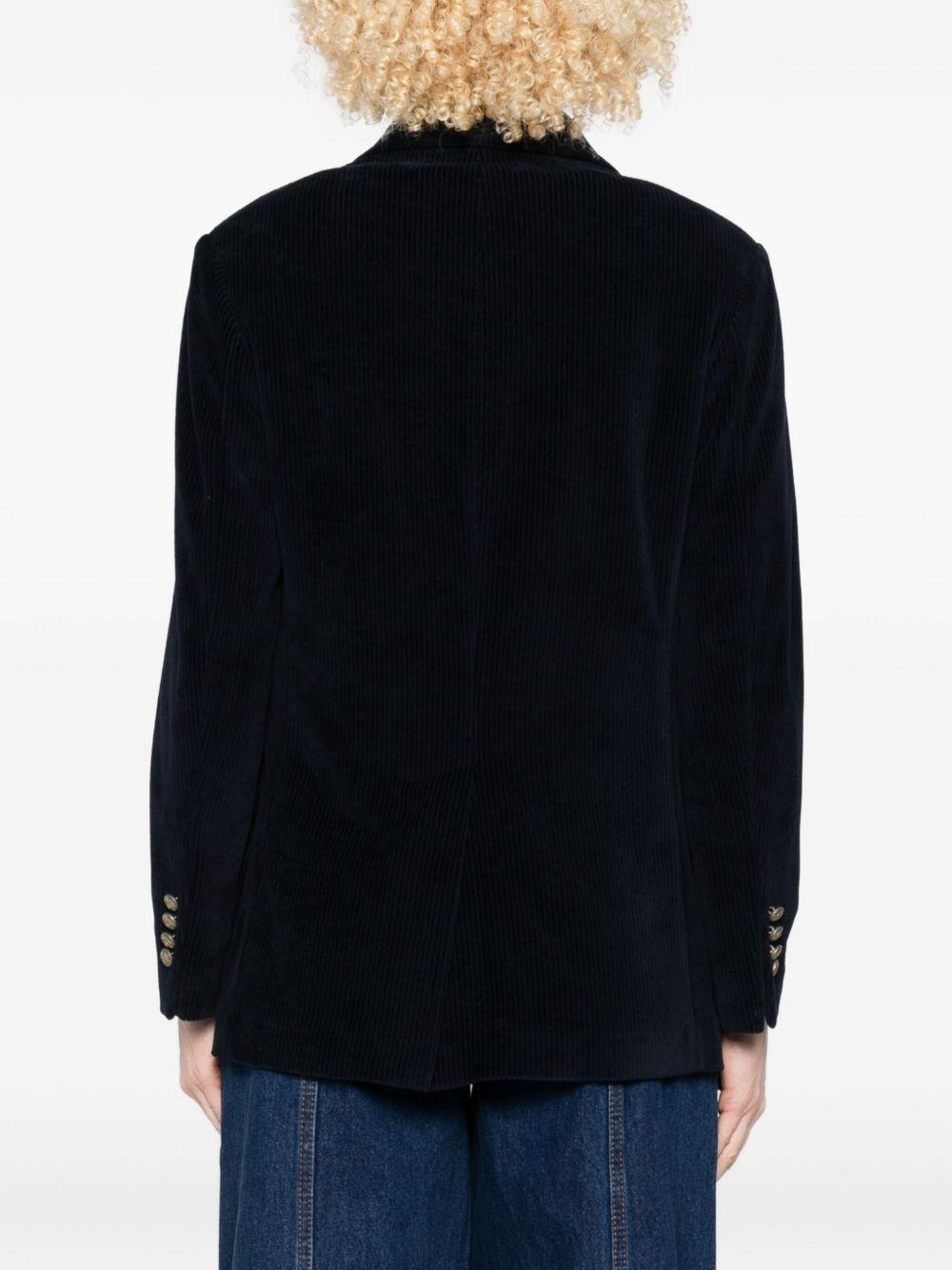 CIRCOLO 1901 Blazer doppiopetto in velluto a coste blu 