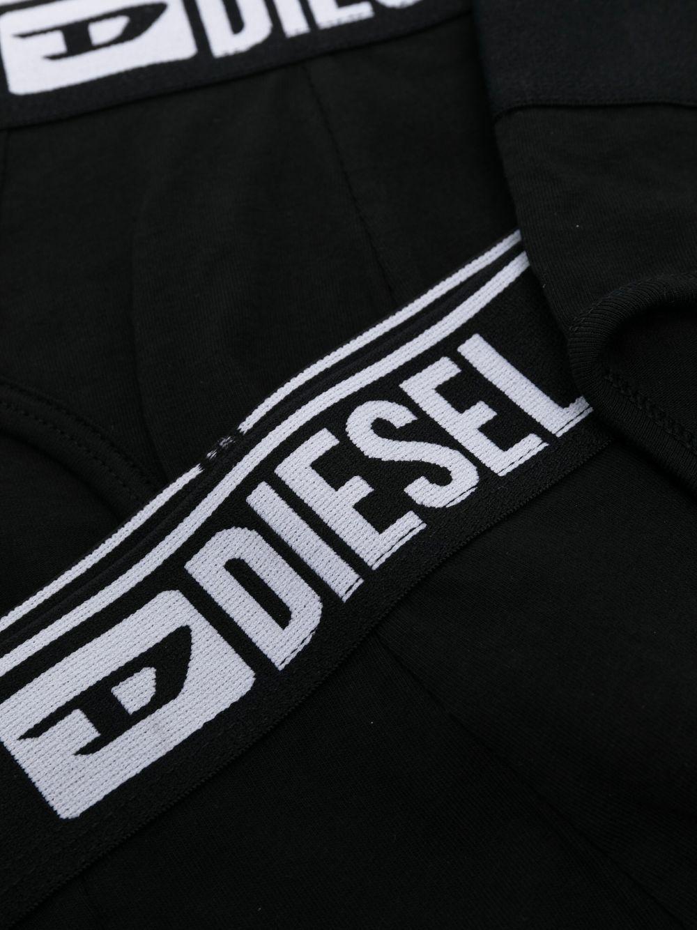 DIESEL Set da 3 slip neri in cotone con logo 
