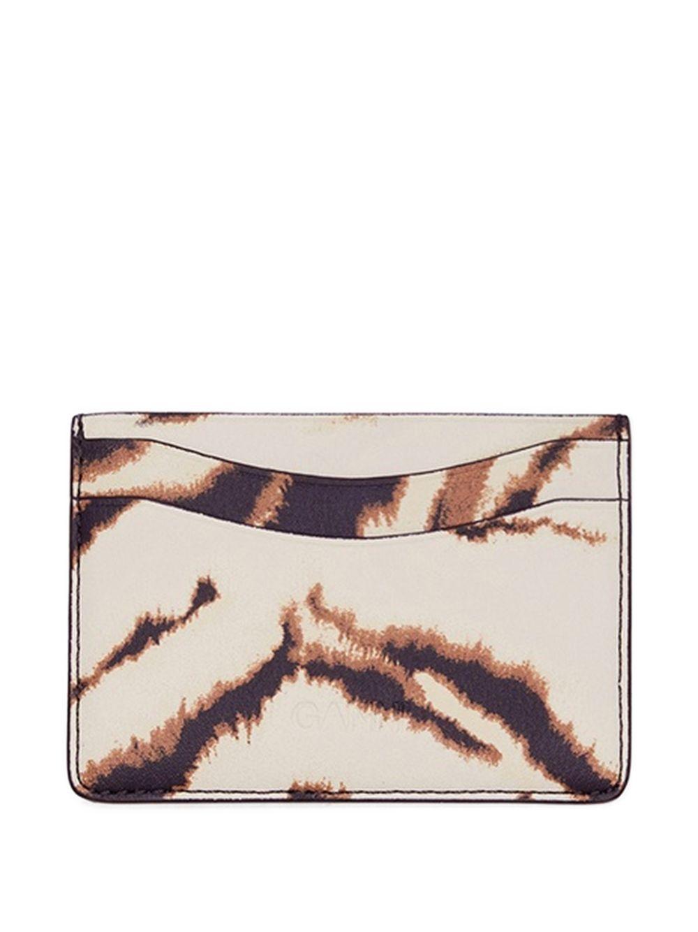 GANNI Portacarte zebra print con design compatto e sostenibile 