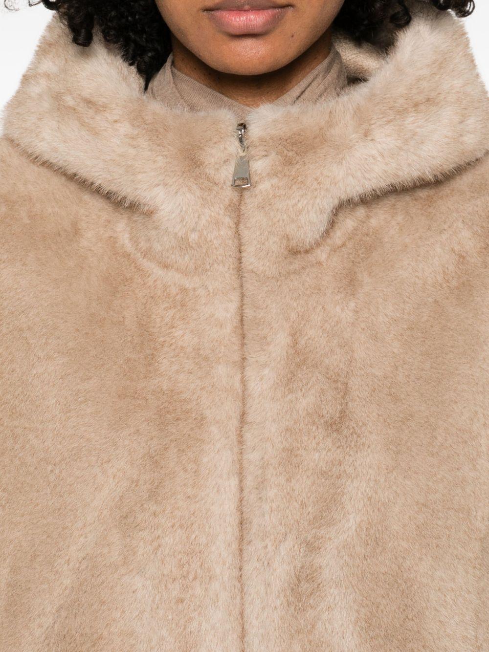 BETTA CORRADI Gilet in ecopelliccia con cappuccio 