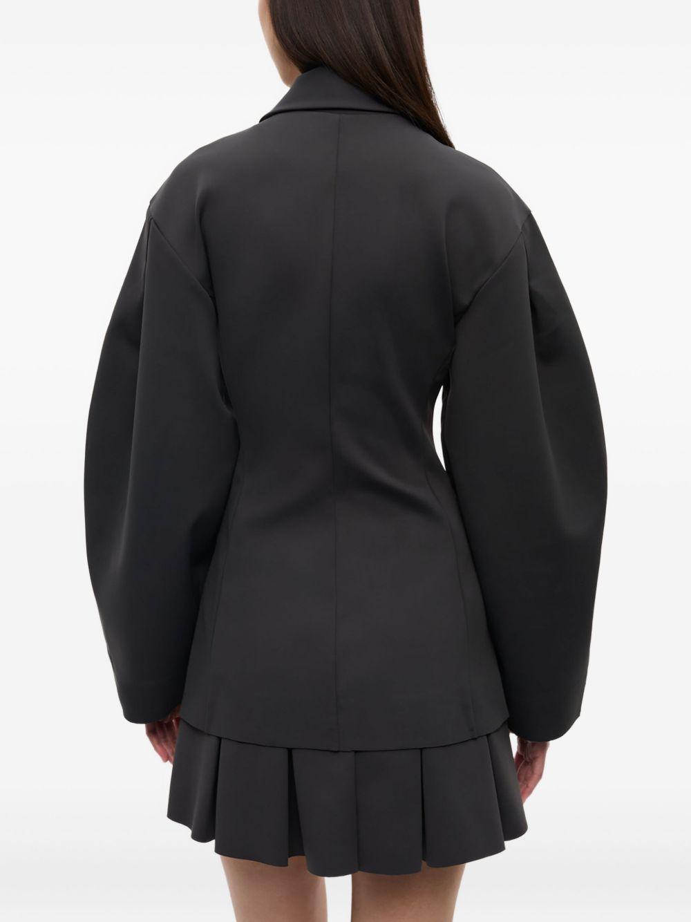 GANNI Blazer nero strutturato con bottoni gioiello 