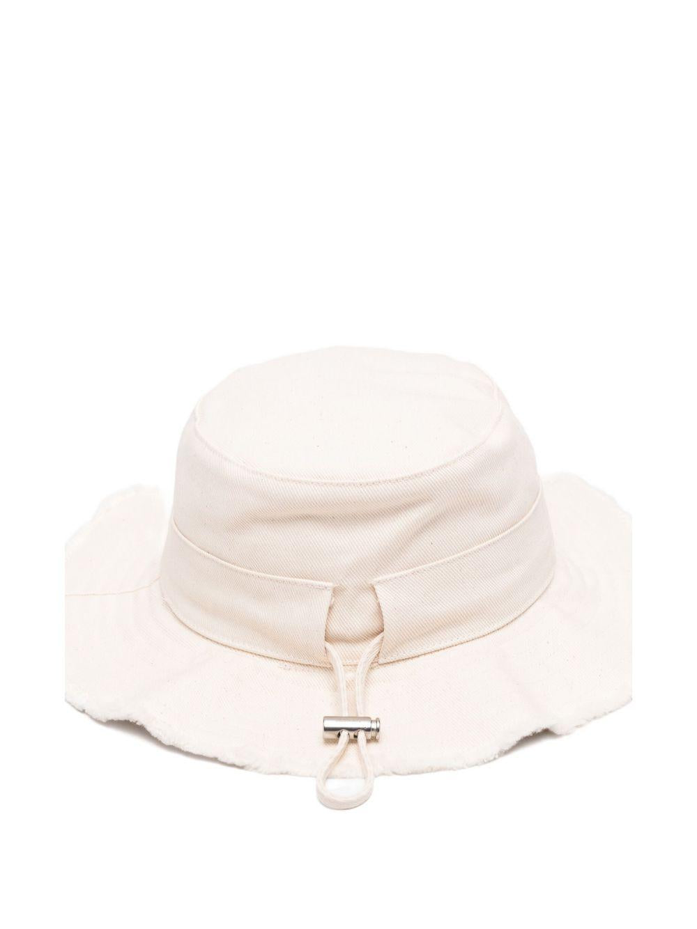 JACQUEMUS Cappello Le Bob Artichaut bianco in cotone con tesa 