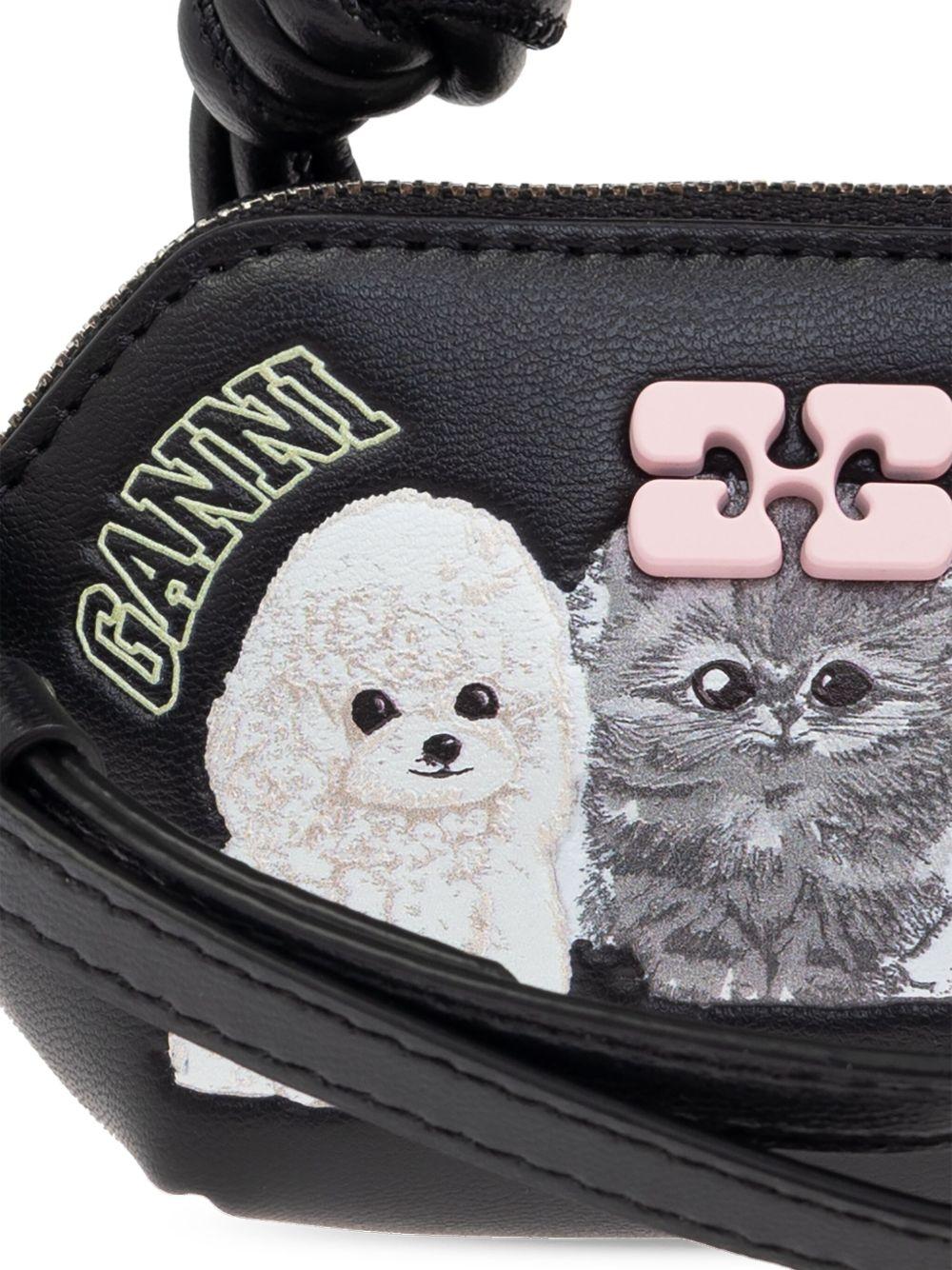 GANNI 'Bou Bag' nano nera con stampa 