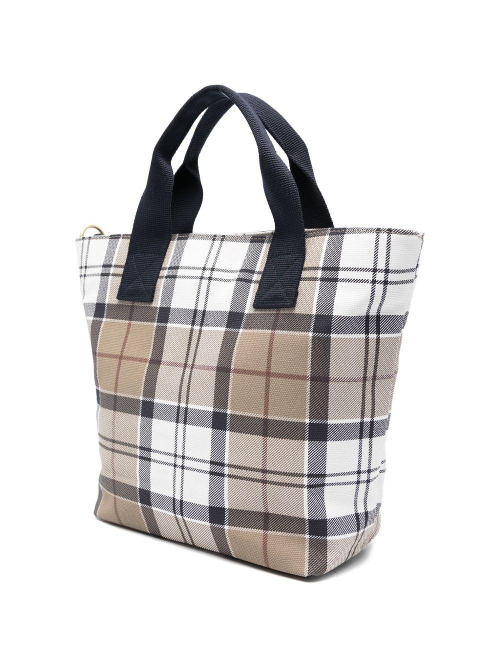 BARBOUR Borsa a mano Tote bag Maisy tartan beige 