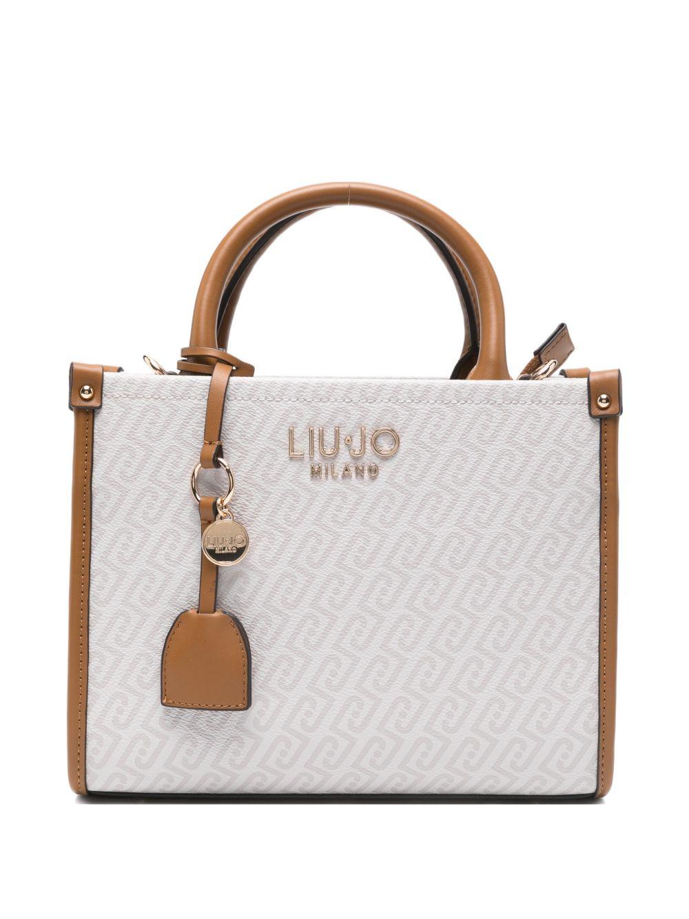 LIUJO Borsa a mano tote con logo rosa e marrone 